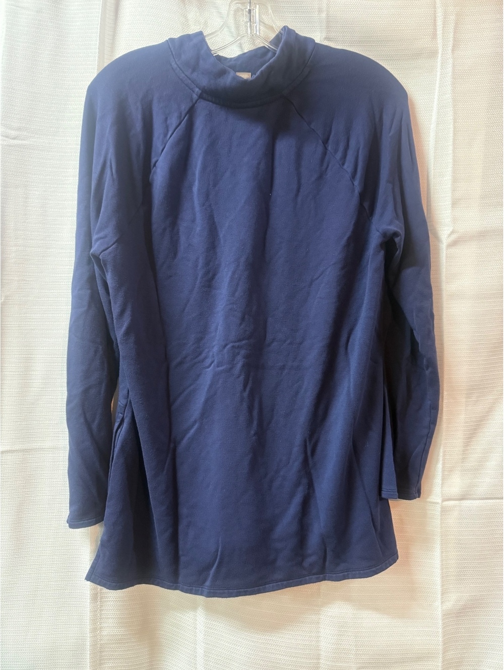 Chico's Navy Blue Long Sleeve Button Shoulder Top Size 1